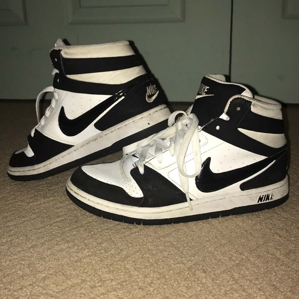 Black/White Nike High Tops